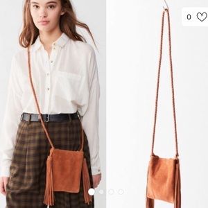 UO Brown Tassel Fringe Crossbody Bag